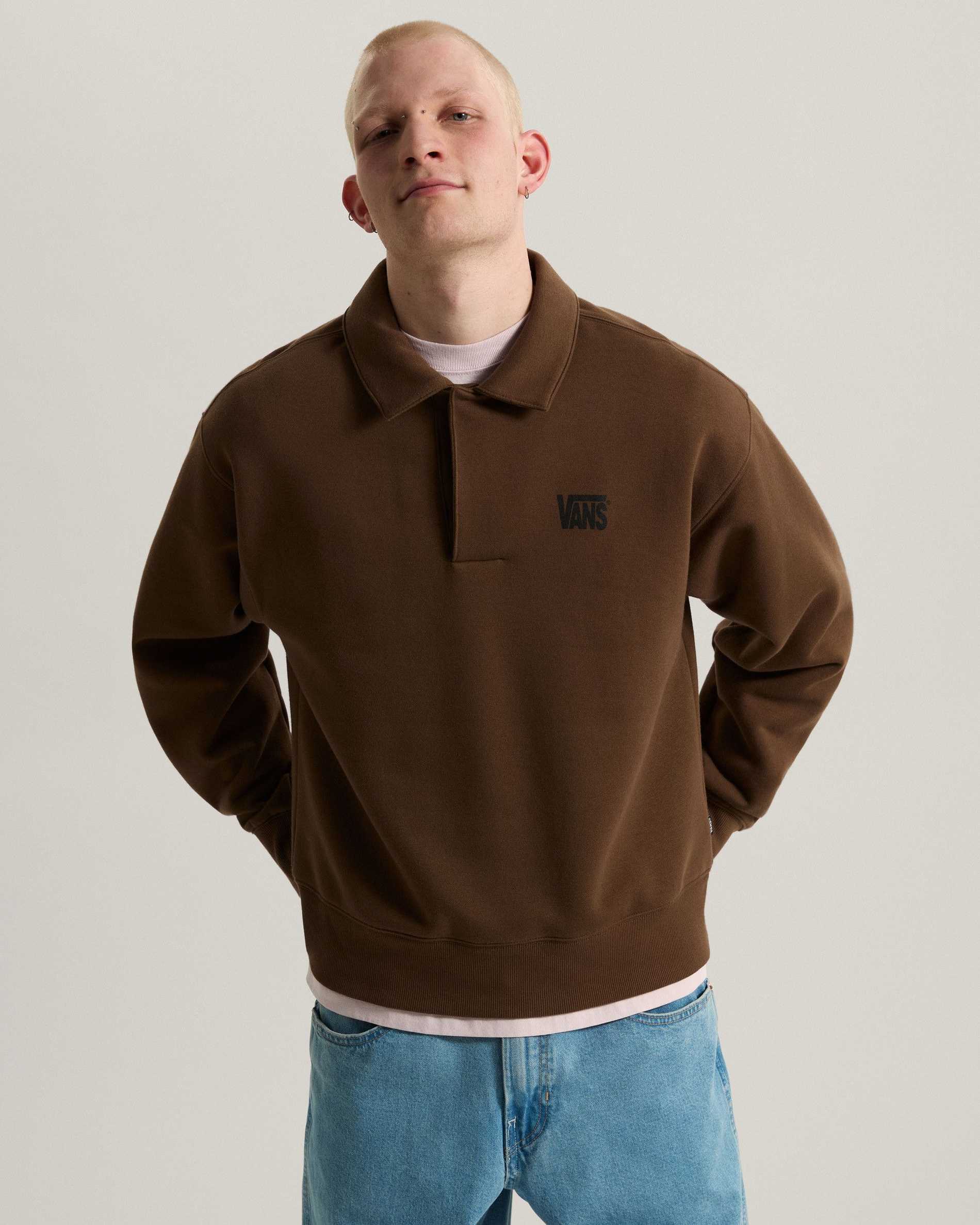 Resim POLO YAKA FLEECE SWEATSHIRT